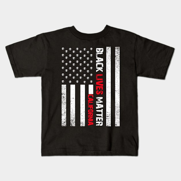 California black lives matter Flag American Vintage Kids T-Shirt by Jannysingle